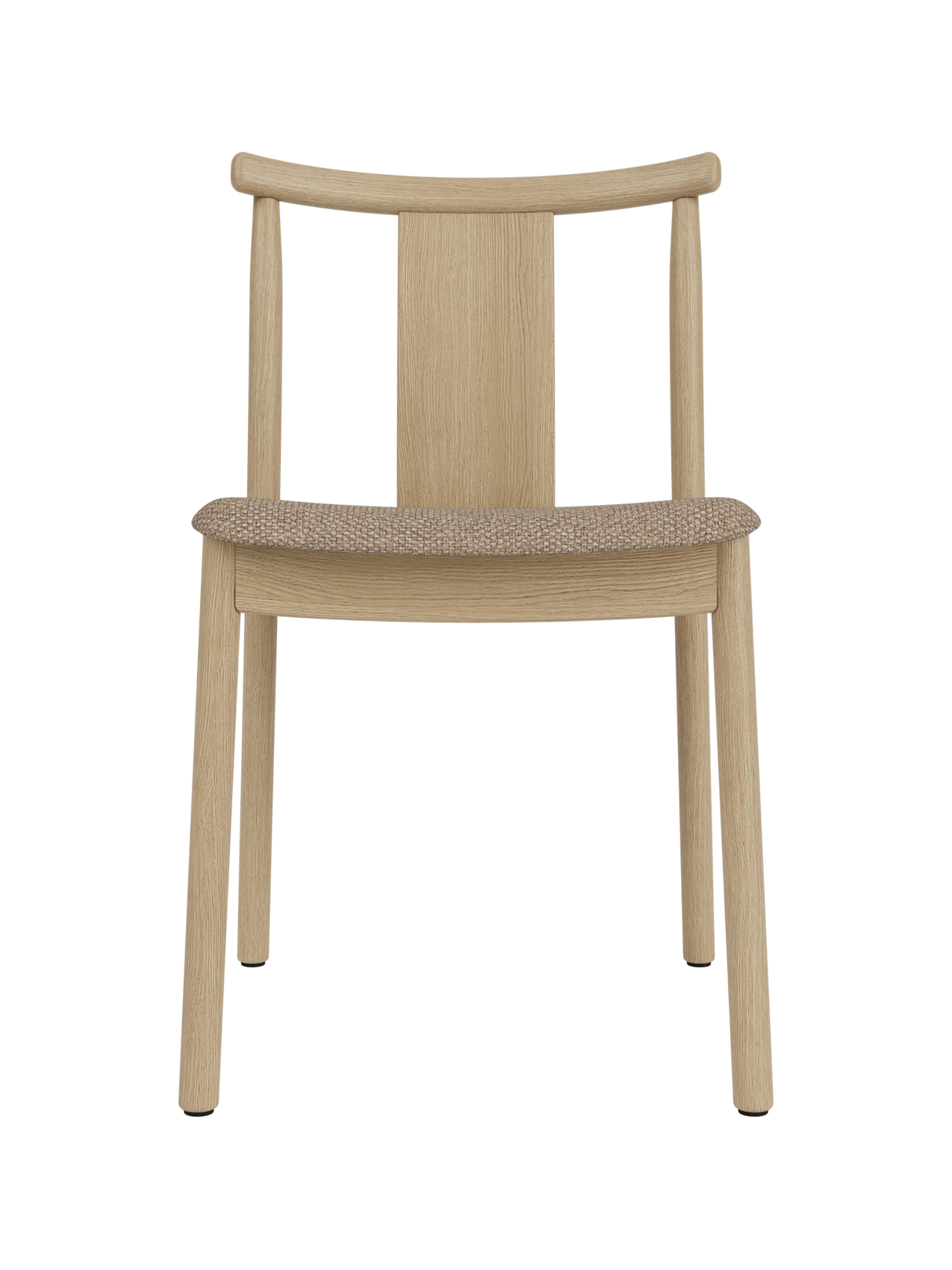 Merkur Dining Chair in natural oak with a Logan Flint fabric seat, featuring a timeless solid wood silhouette.