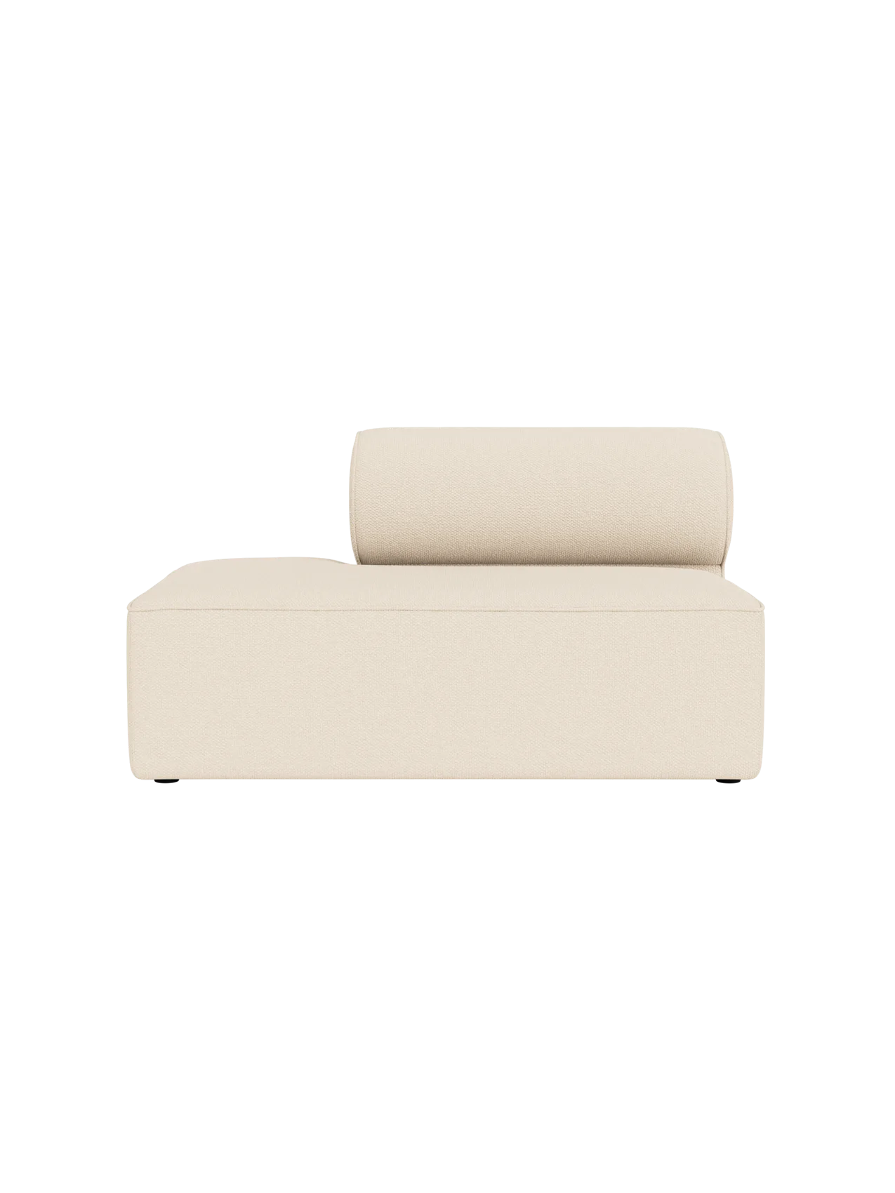 A front view of the Eave Modular Sofa, 86, Open End, upholstered in a cream-coloured, textured Logan Jasmine fabric.