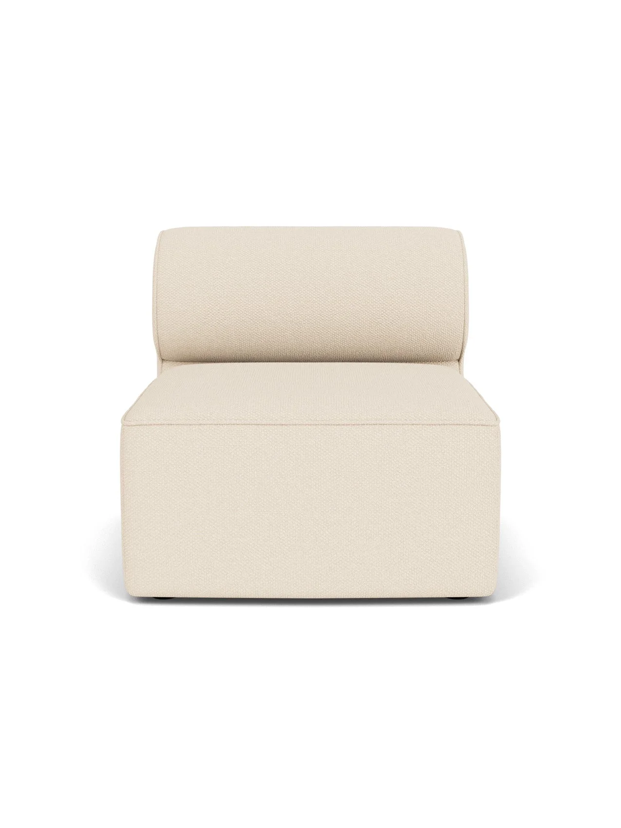 Front view of the Eave Modular Sofa, 96, Open Section in a creamy, textured Logan Jasmine fabric against a white background.