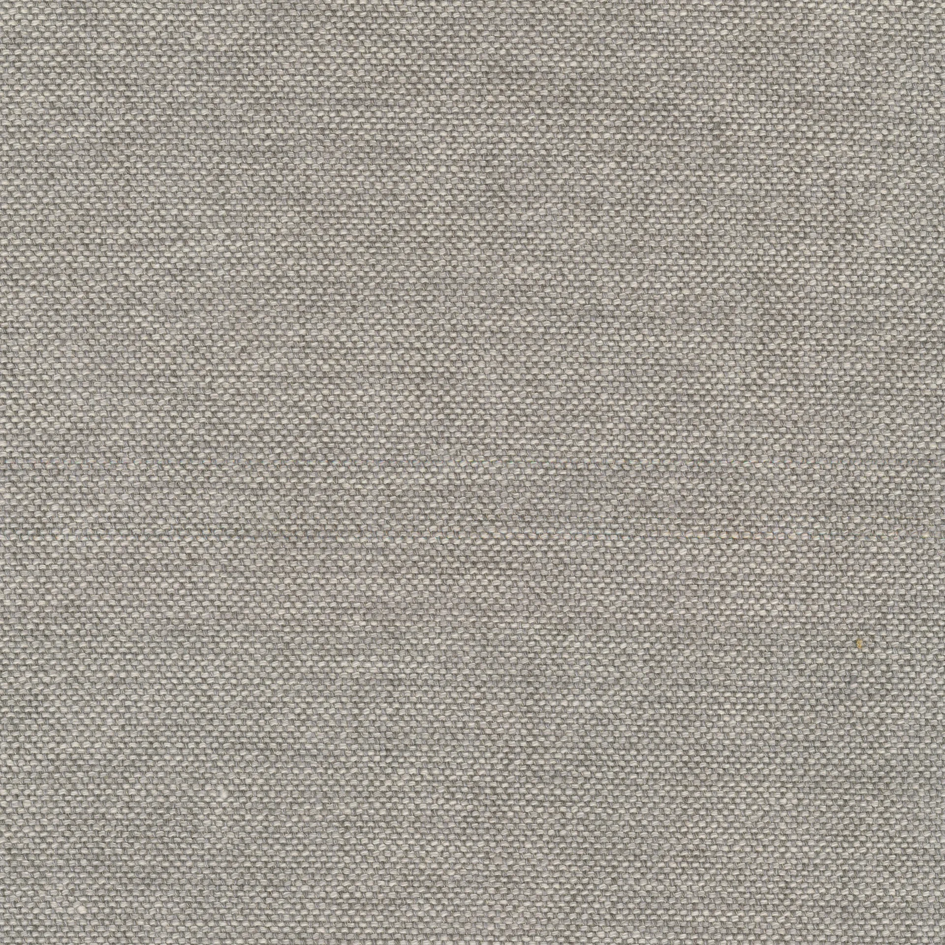 Close-up of light grey woven linen upholstery fabric with visible textured basket weave.