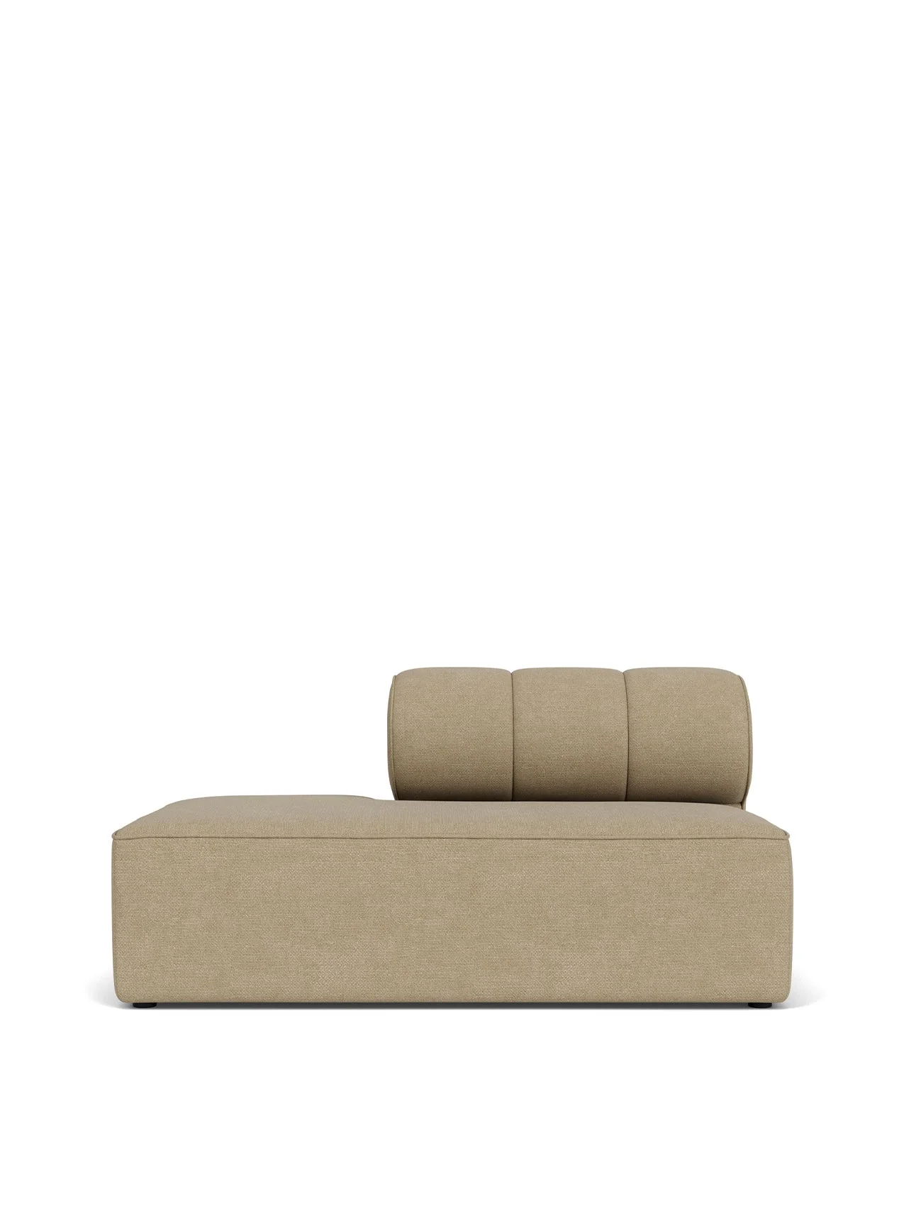 Front view of the Eave Seamline Modular Sofa, 86, Open End, in light brown textured fabric on a white background.