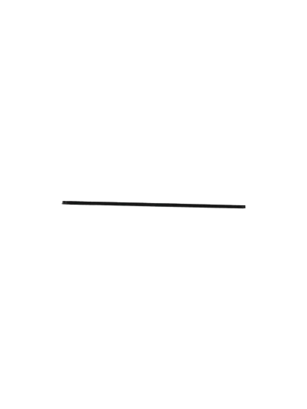 A line drawing showing the side profile of the long, thin Tubulaire Rail Canopy, designed for holding pendant lighting.