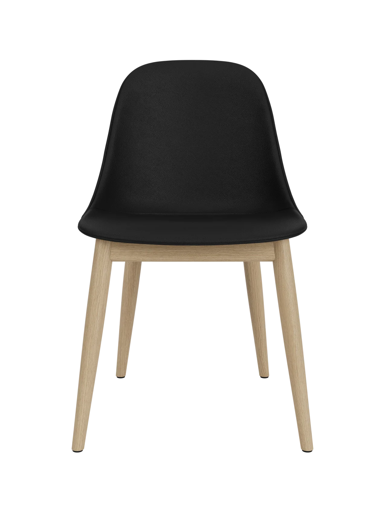 Harbour Side Dining Chair with black Sierra 1001 upholstery and a natural oak wooden base.