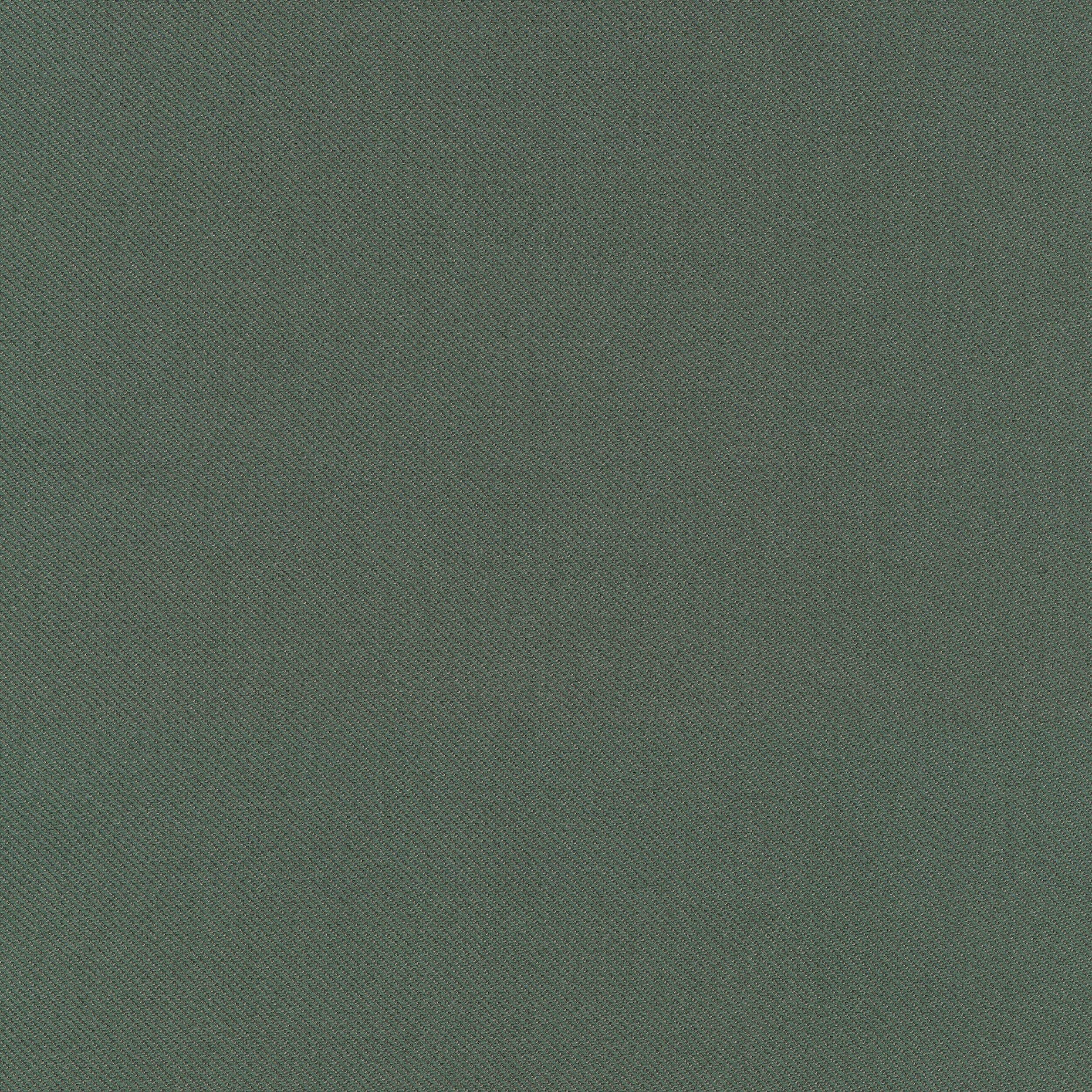 Close-up of green woven fabric with diagonal basket-weave texture and subtle darker green threads.