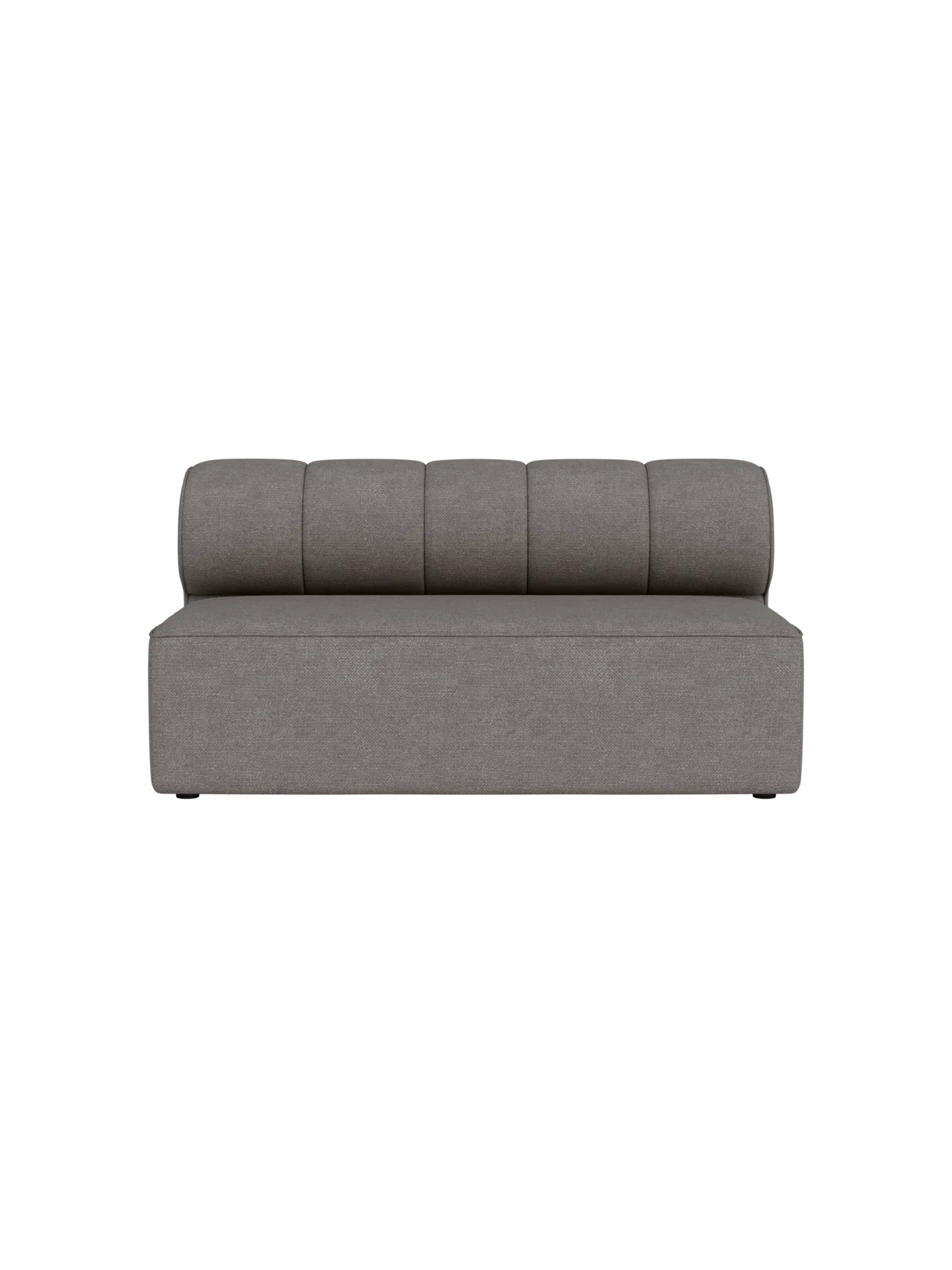 A front view of the Eave Seamline Modular Sofa Open Section 172, shown in the textured light grey Audo Bouclé 16 fabric.