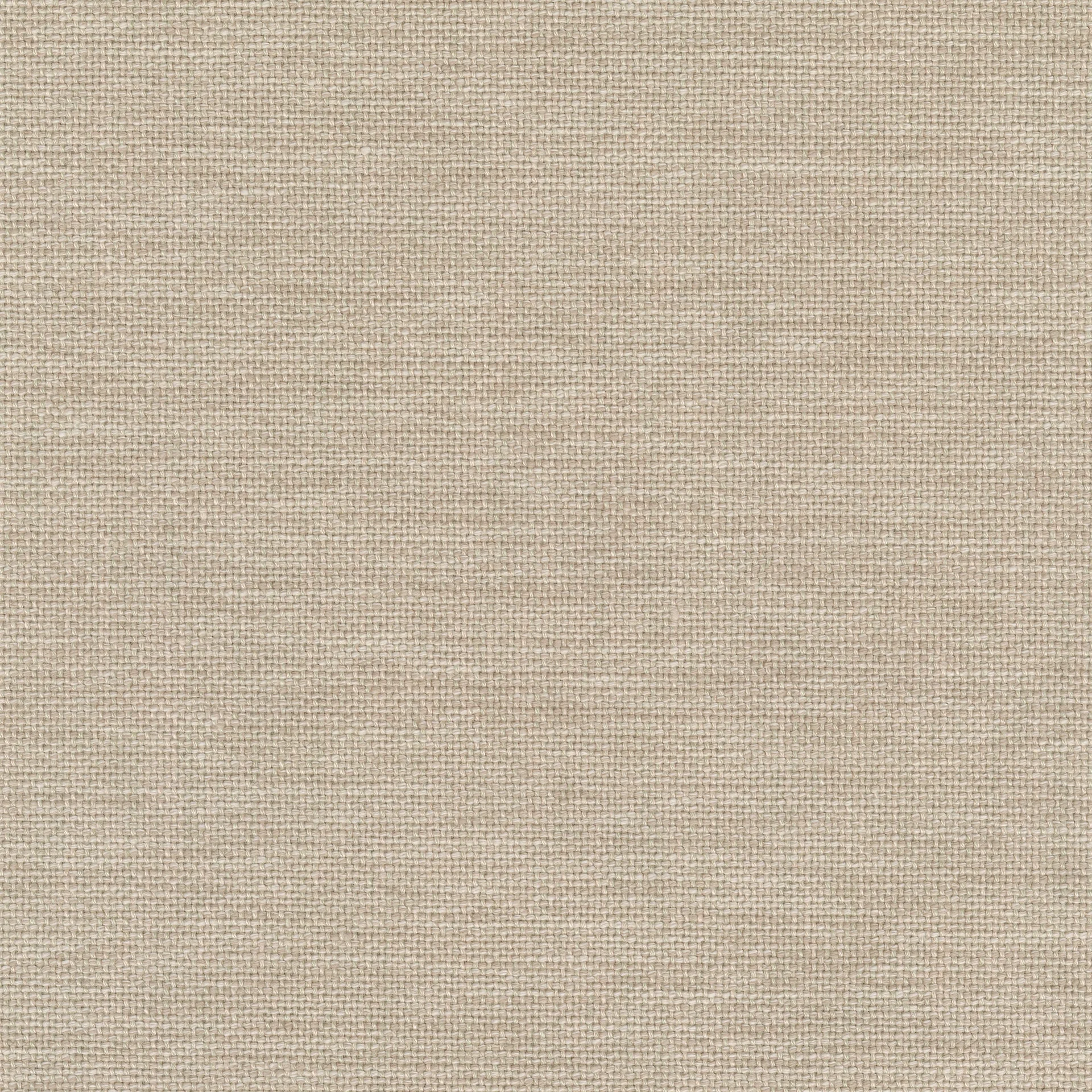 Close-up of natural beige woven linen fabric with coarse, square basketweave texture and visible fibers