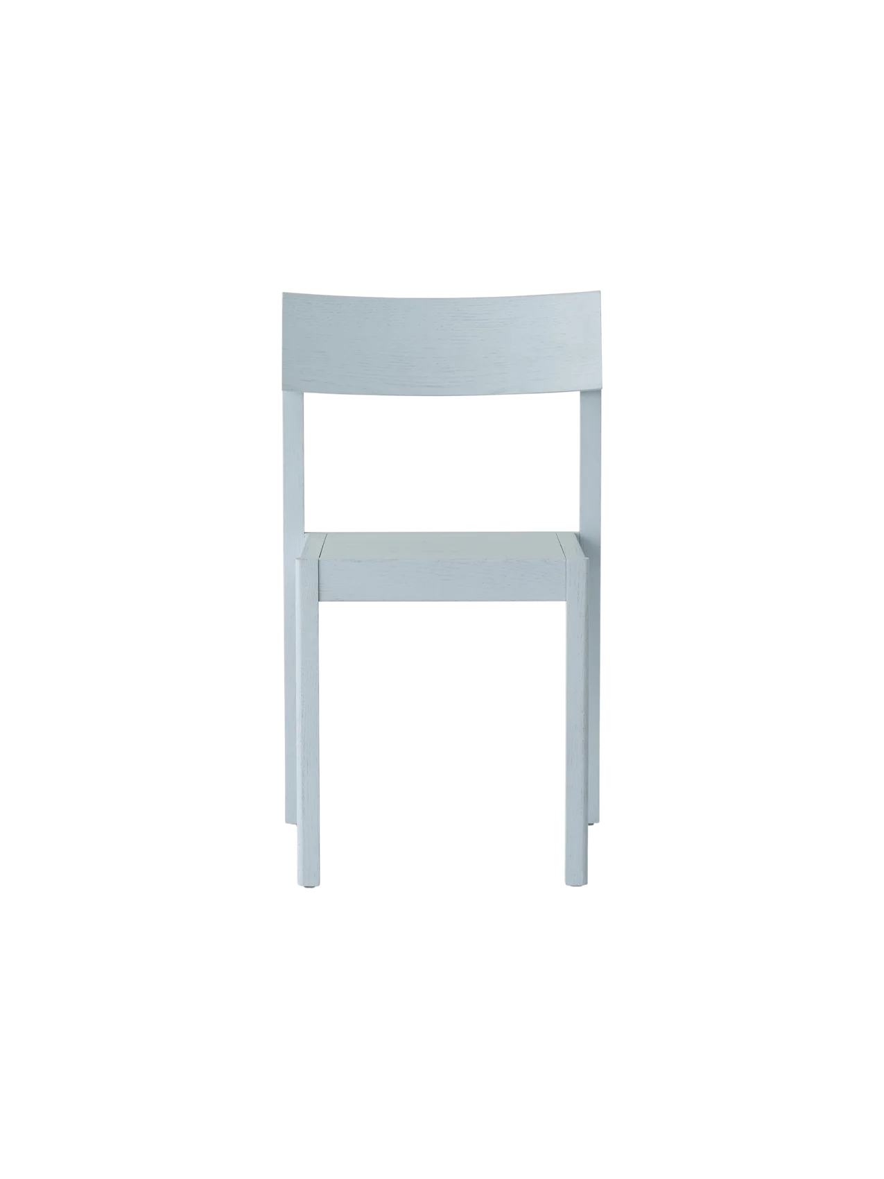 Linen blue Mauro Dining Chair in solid oak with a form-pressed veneer seat and backrest in a minimalist design.