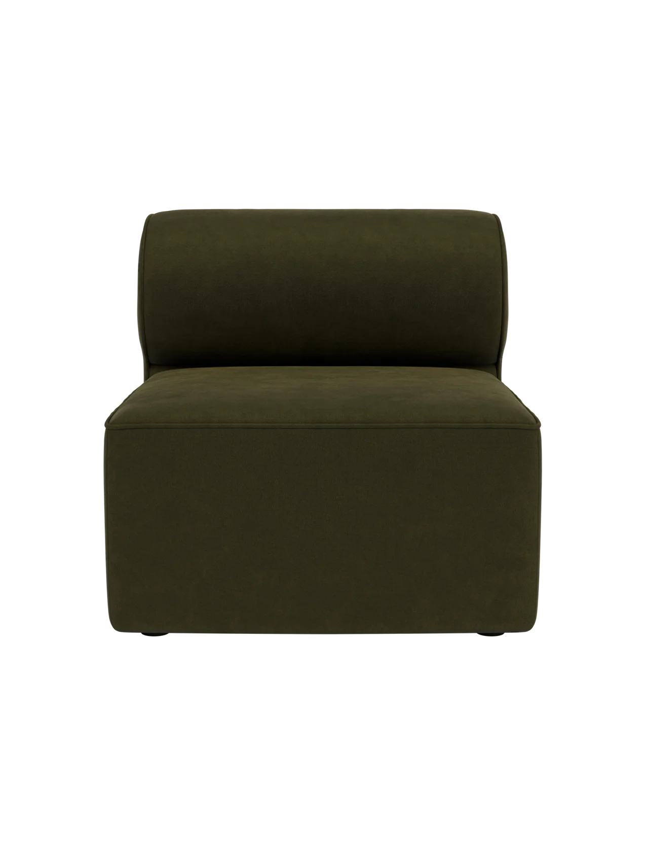 Eave Modular Sofa 86 Open Section in dark olive green Champion 035 upholstery with a signature curved backrest.