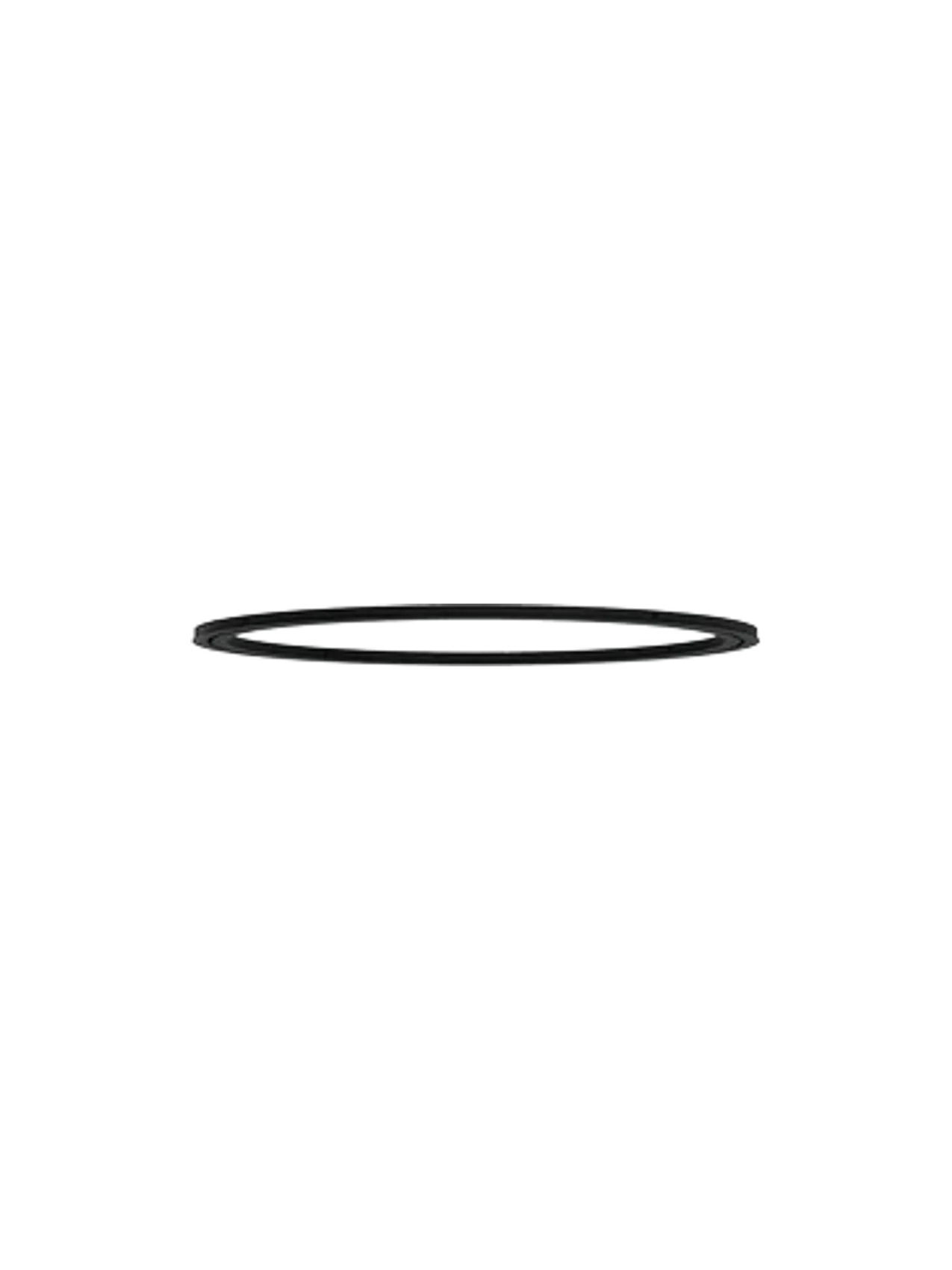 A side-on profile view of the black steel Tubulaire Circular Canopy, a large ring designed for mounting pendant lights.