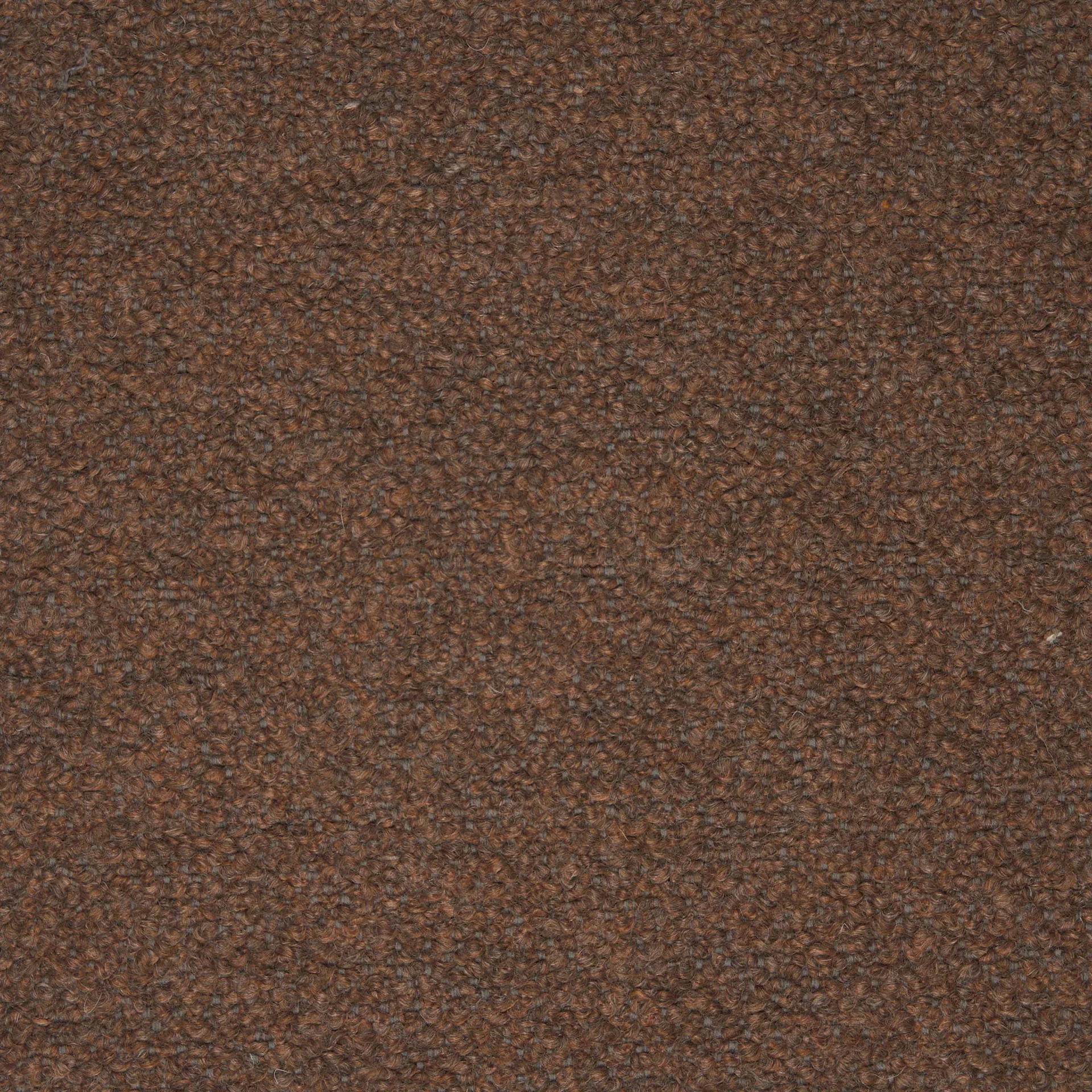 A detailed close-up of the Barnum UK Bouclé 21 fabric, showing its highly textured, looped pile in a warm brown colour.