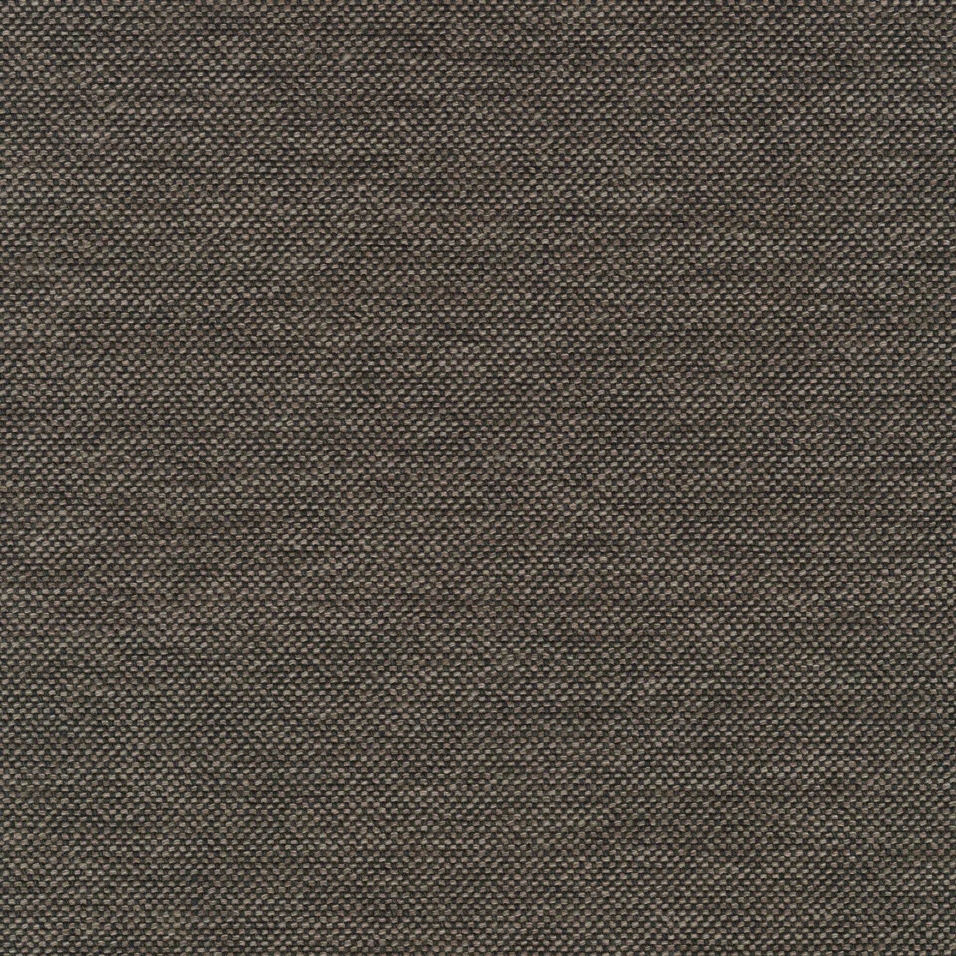 Close-up woven upholstery fabric in dark brown and taupe with a coarse, basketweave texture