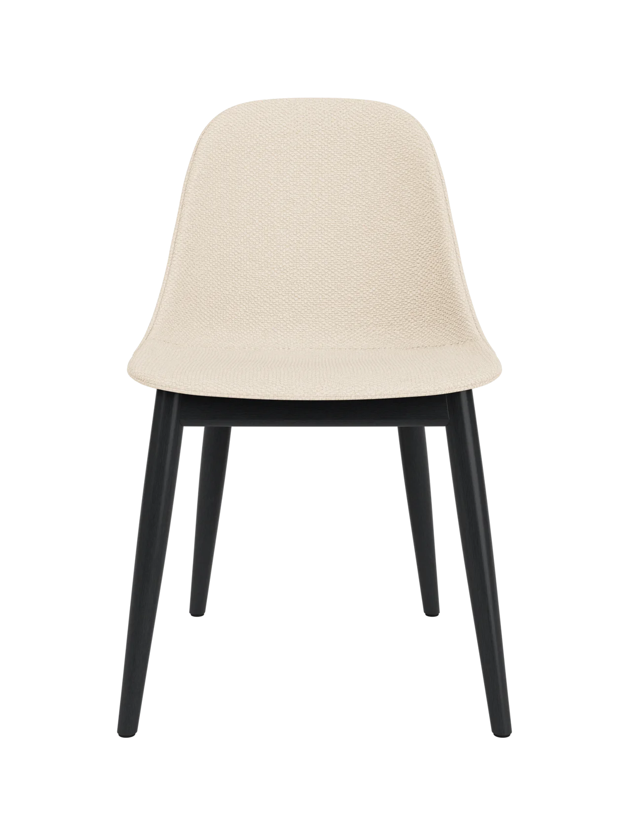 Harbour Side Dining Chair with Logan Jasmine textured upholstery and a sleek black painted oak wooden base.