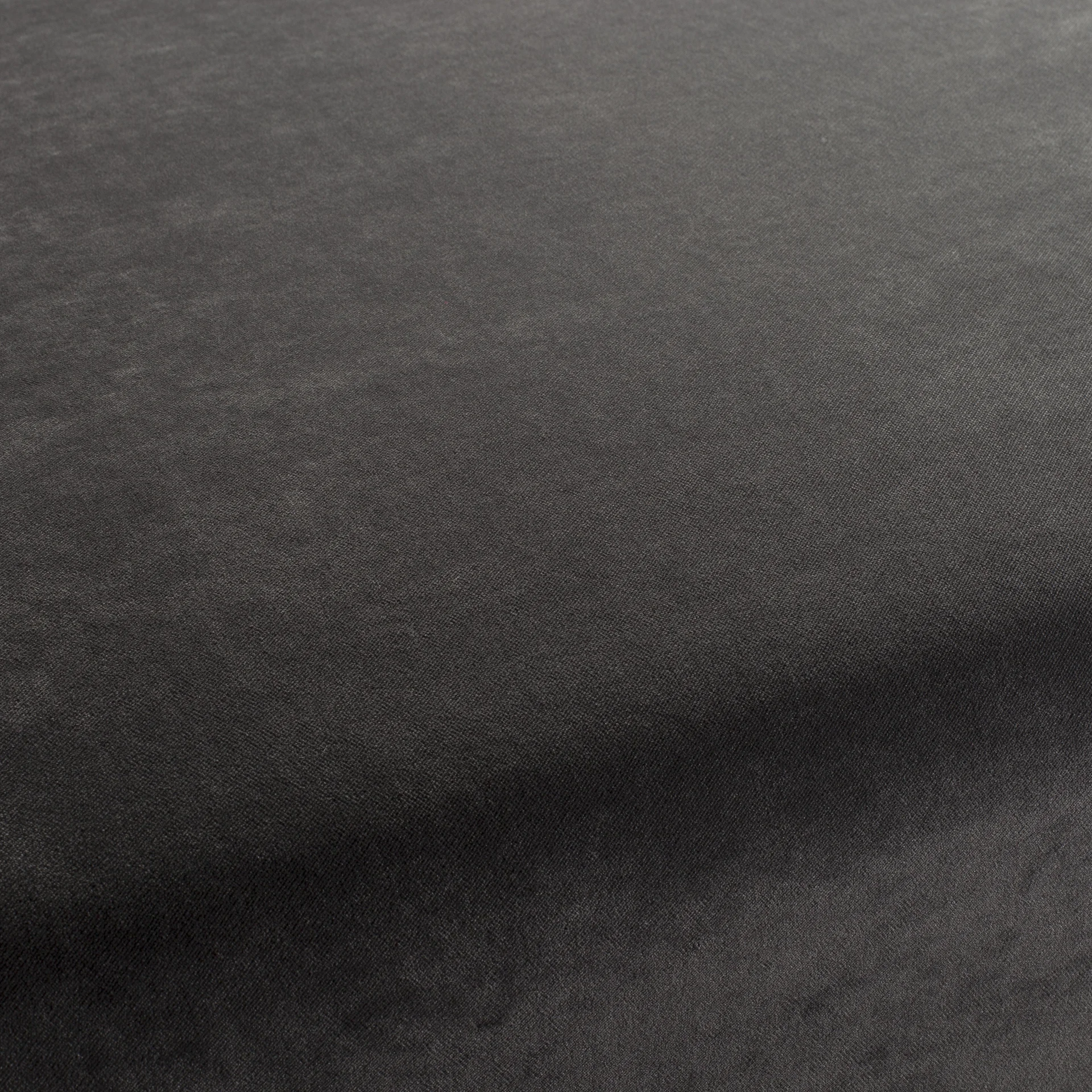 Dark charcoal grey woven fabric with subtle texture and soft nap, close-up surface detail
