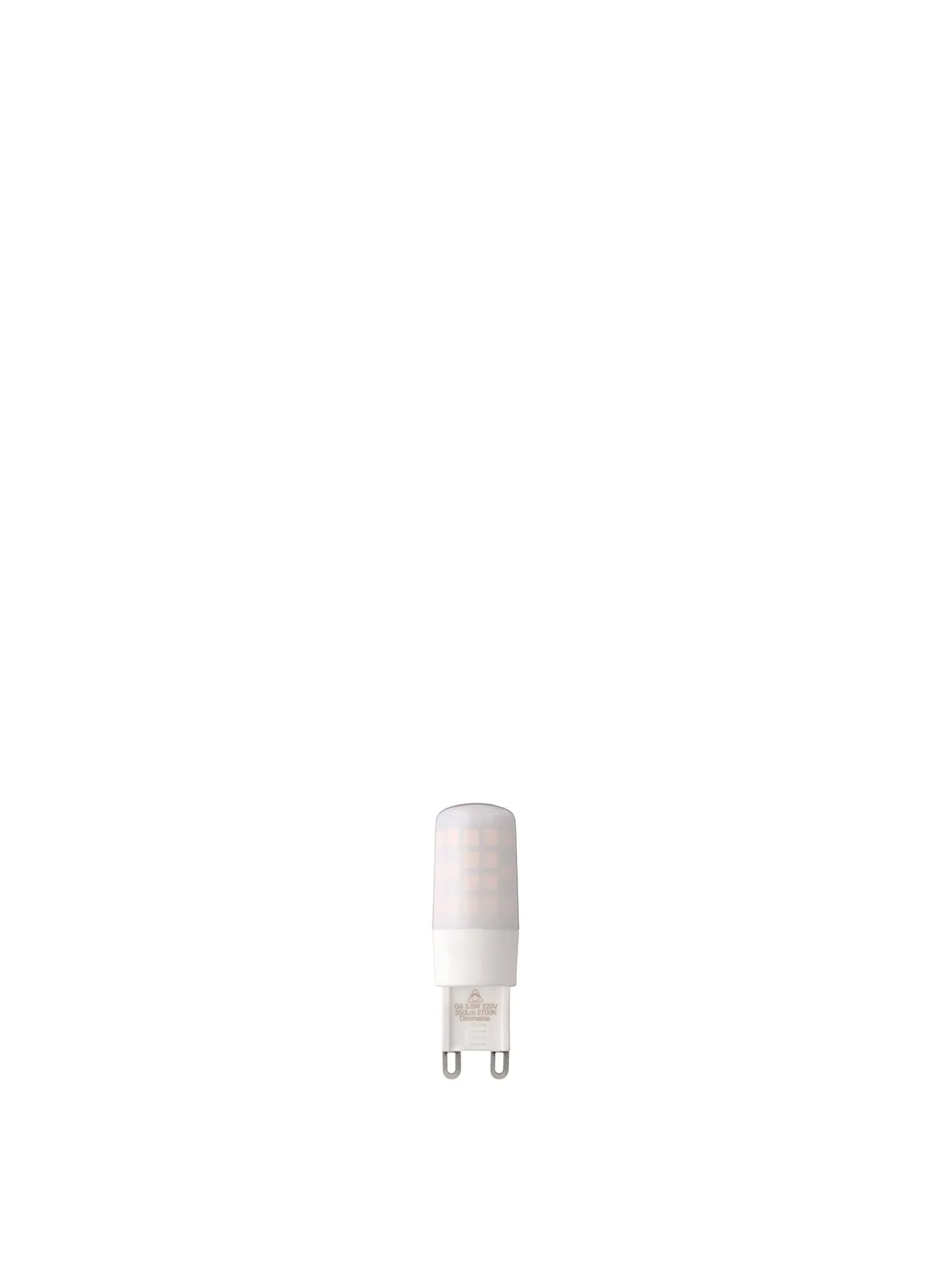 Front view of a G9 3.5W LED bulb, a spare part for the JWDA Table Lamp and Pendant Lamp, on a white background.