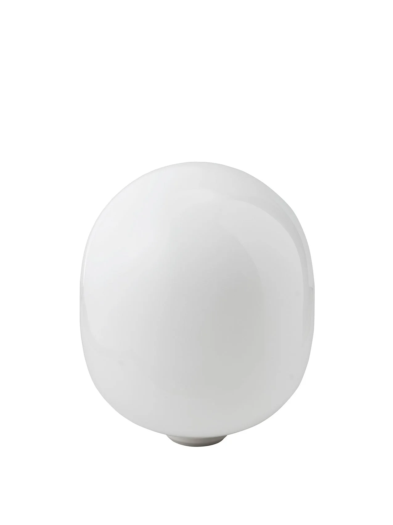 A studio photograph of the spare white glass shade for the JWDA Pendant Lamp, shown against a white background.