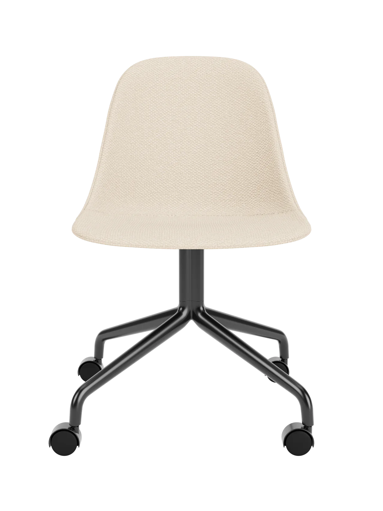 Harbour Side Dining Chair with Logan Jasmine upholstery and a black powder-coated star base with casters.