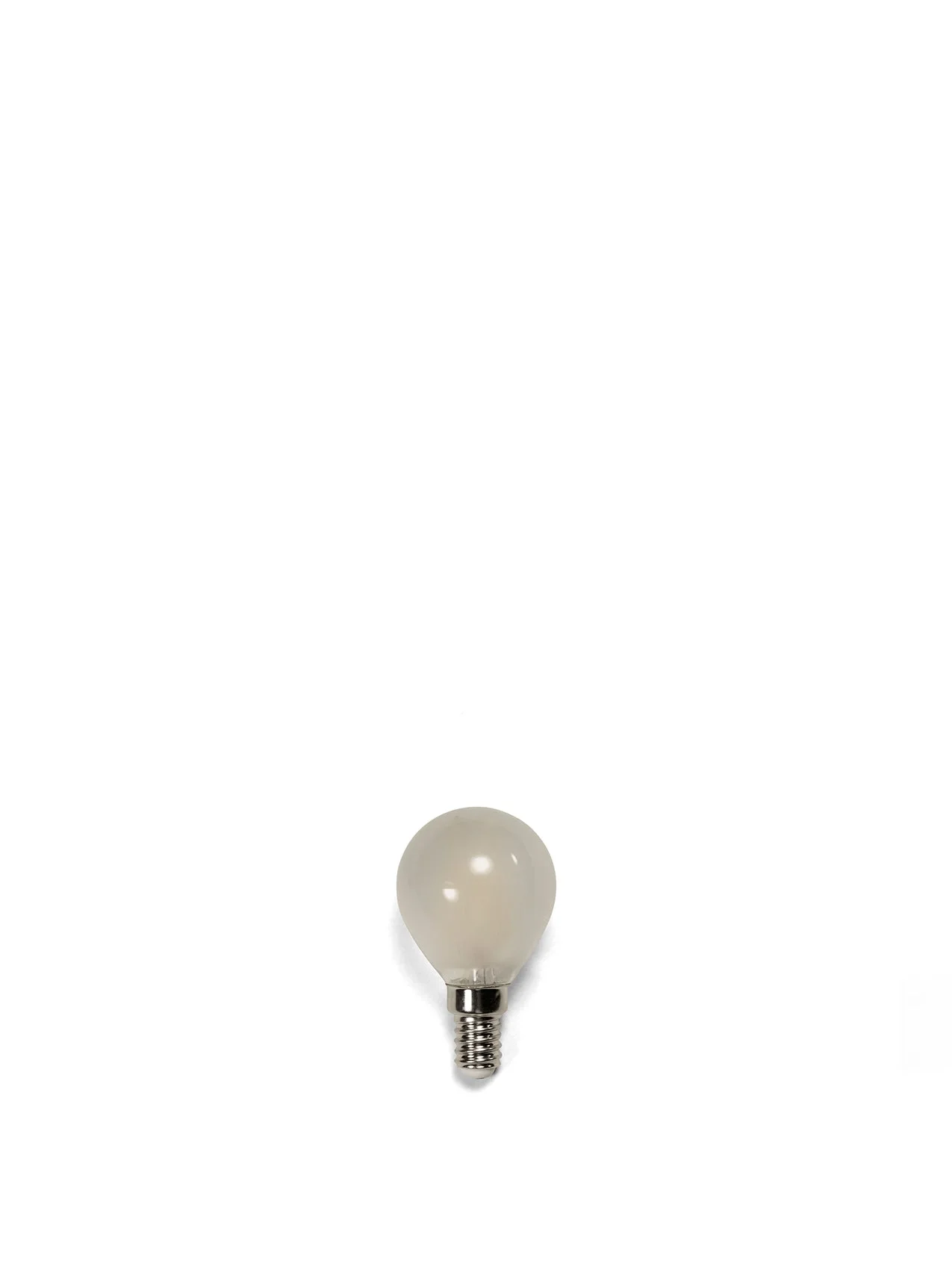 Bulb E14, a dimmable LED bulb with a matt, frosted surface and a silver screw base, pictured against a white background.