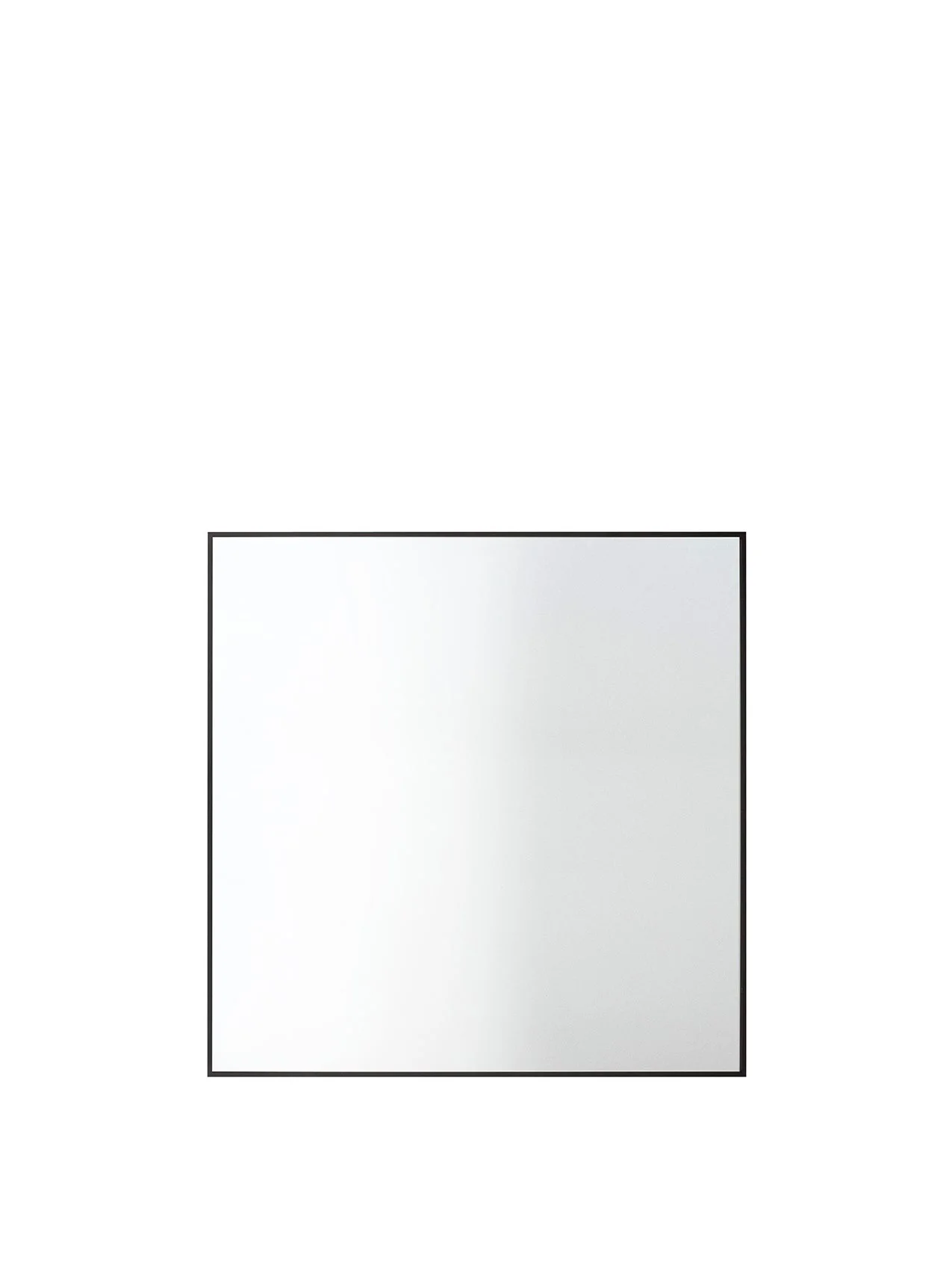A square Audo Copenhagen Bath Mirror with a thin black frame, shown front-on against a plain white background.