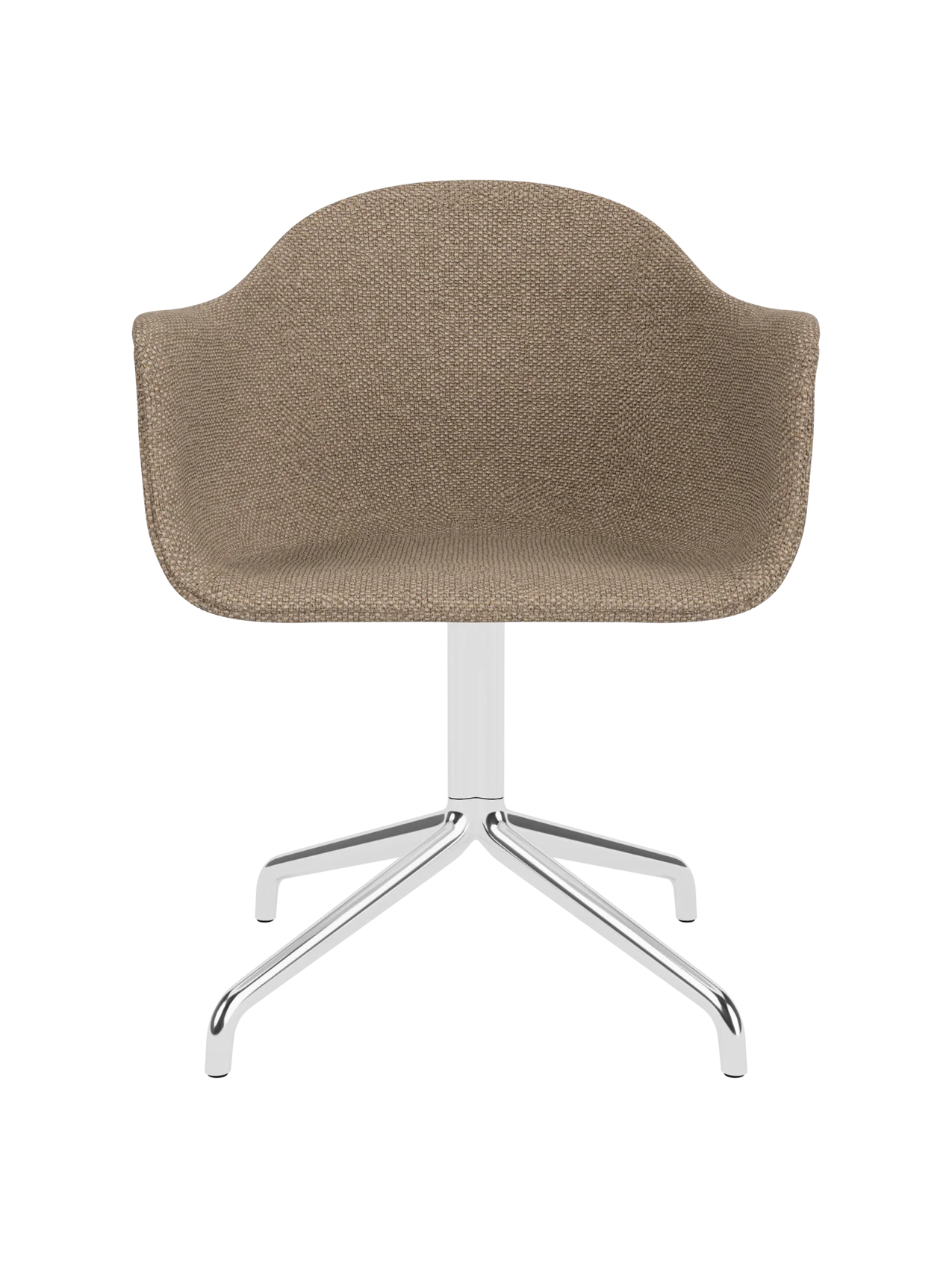 Harbour Dining Chair featuring Logan Flint textured upholstery and a polished aluminium star base.