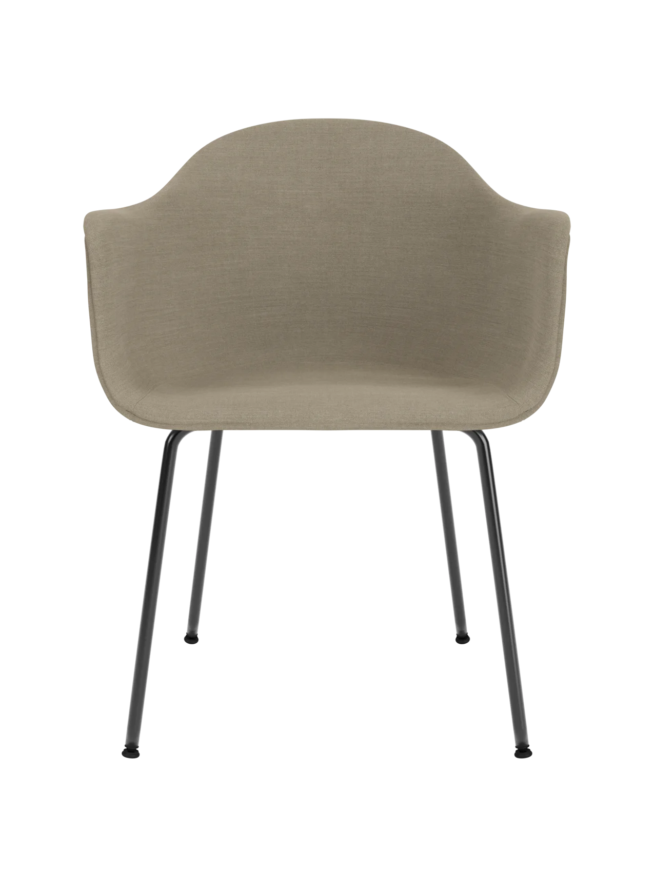 Harbour Dining Chair featuring grey Remix 233 upholstery and a minimalist black steel base.