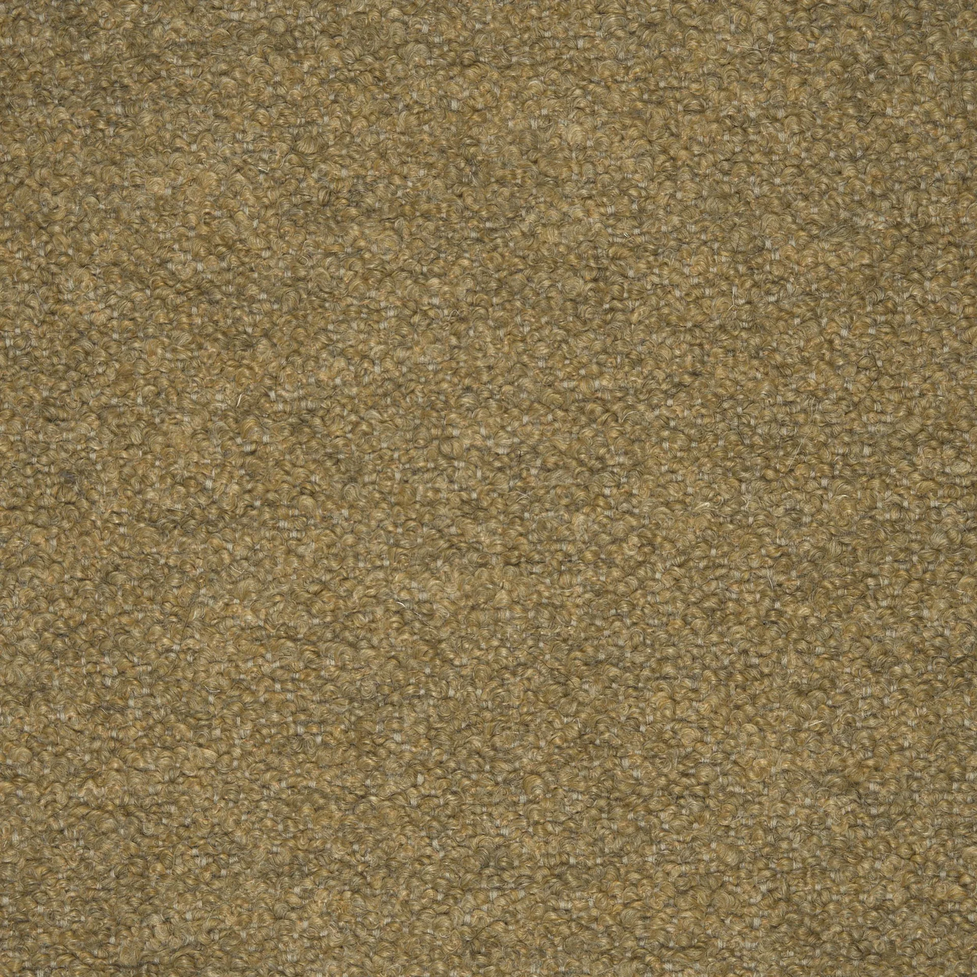 A close-up swatch of Barnum Bouclé 05 fabric, showing the textured, looped weave in a camel brown colour.
