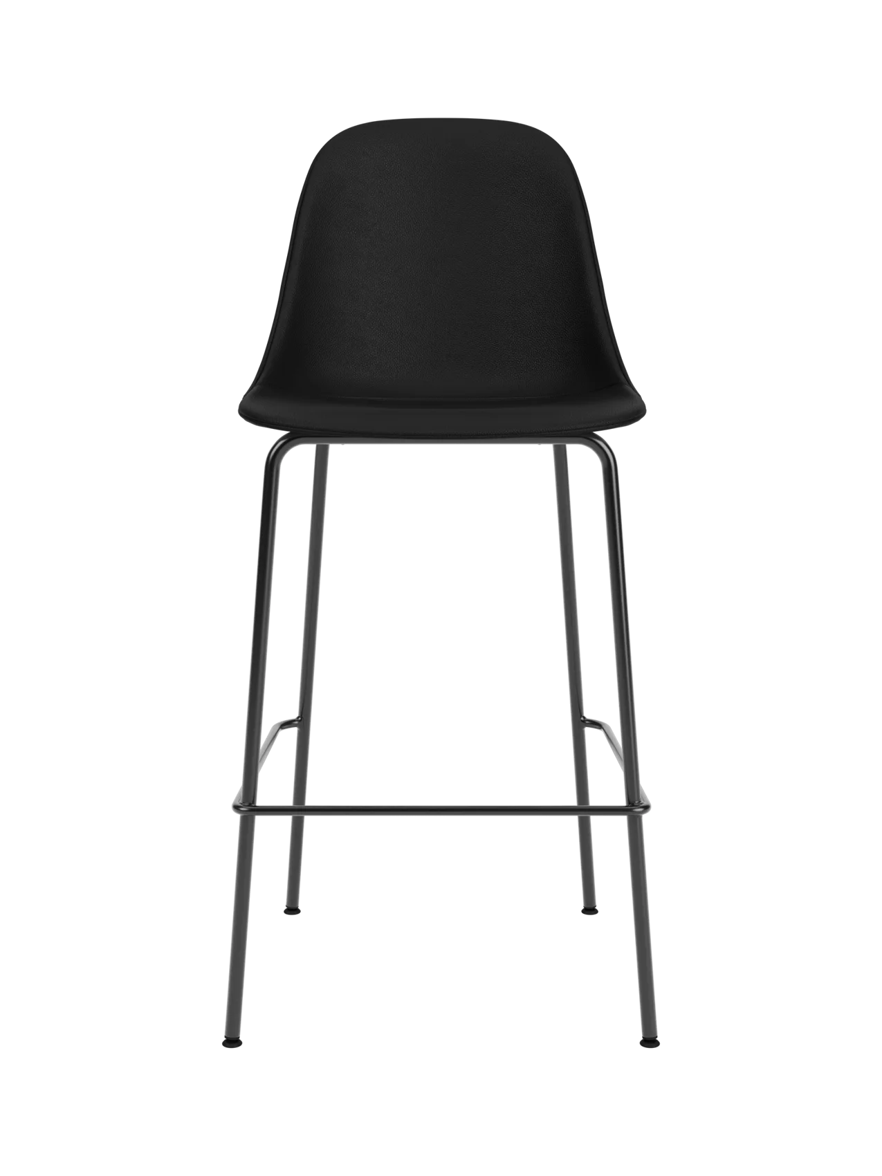 Harbour Side Counter Chair in black Sierra 1001 upholstery with slim black powder-coated steel legs.