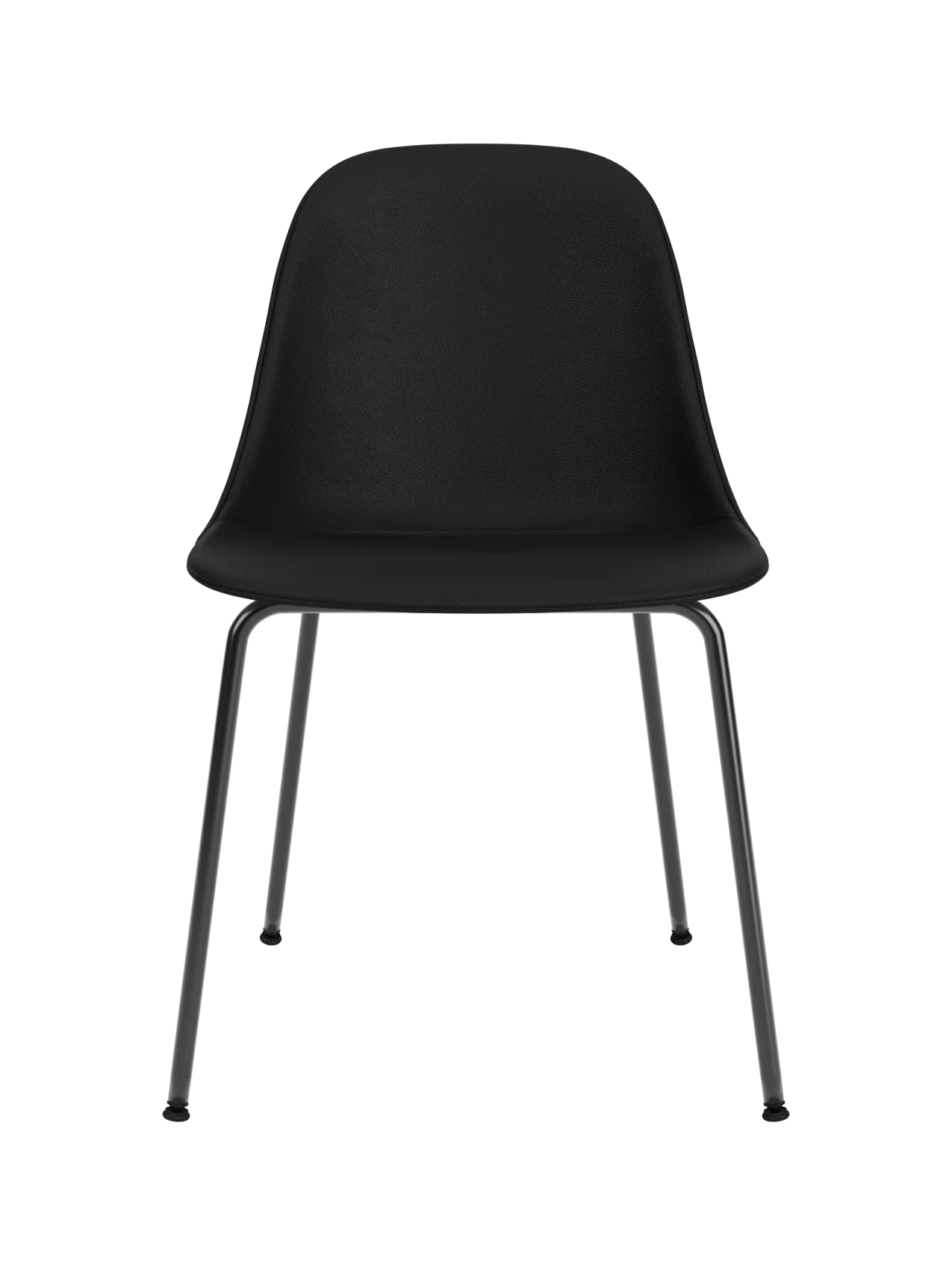 Black Harbour Side Dining Chair featuring Sierra 1001 leather upholstery and a minimalist black steel base.