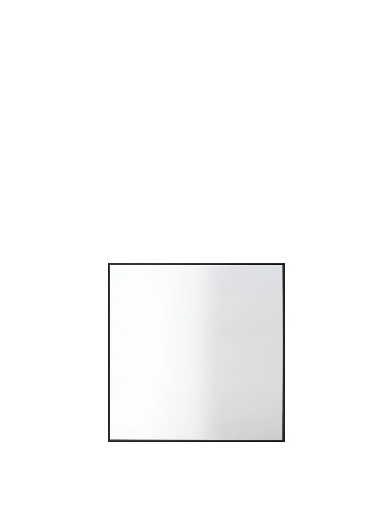 A square View Mirror with a minimalist, thin black metal frame, pictured front-on against a plain white background.