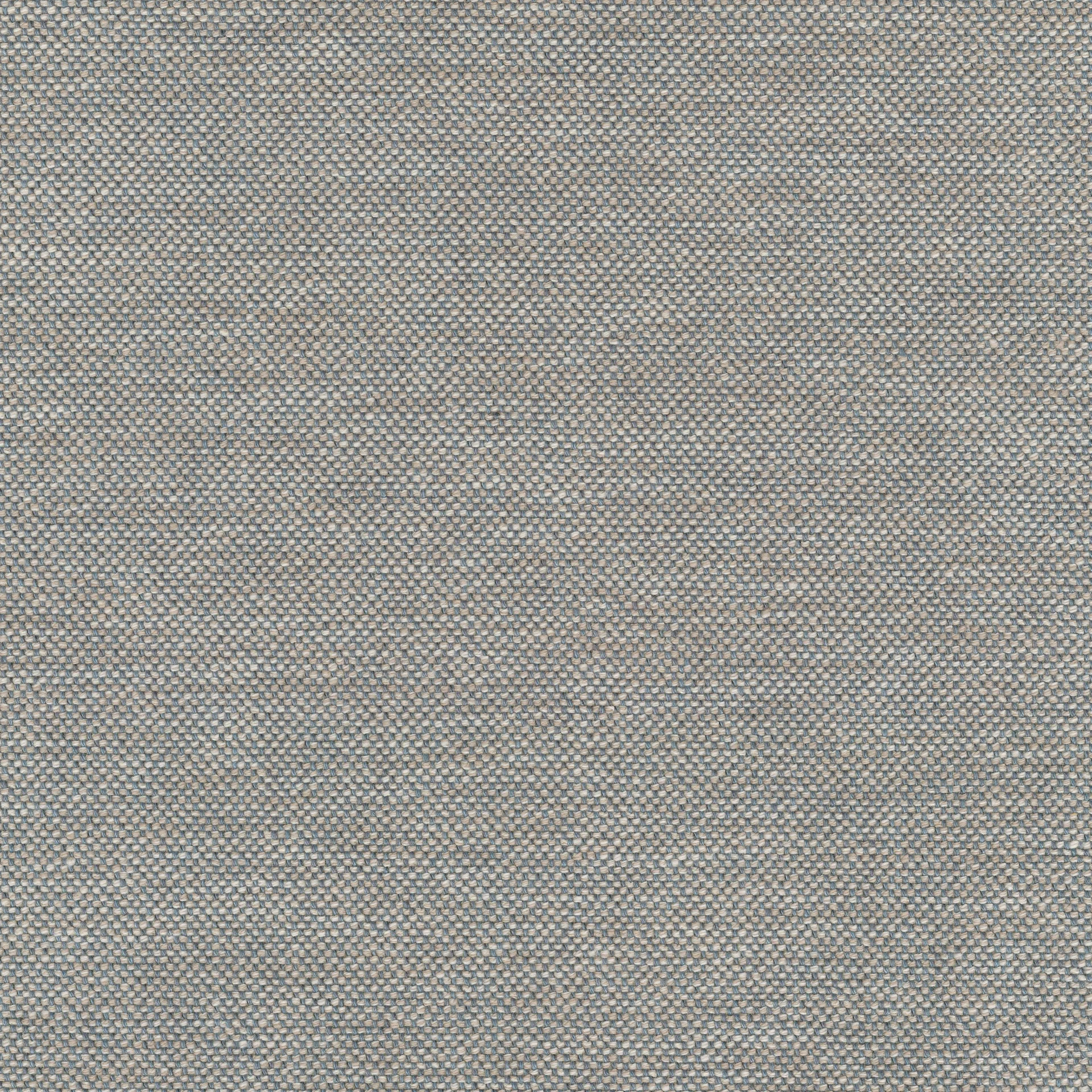 A close-up of the Clay 0003 fabric, revealing a coarse basketweave texture with interwoven beige and muted blue threads.