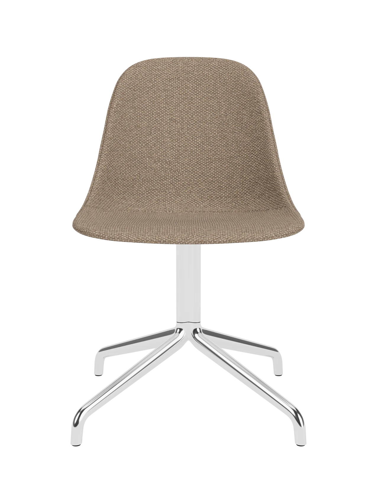 Harbour Side Dining Chair in Logan Flint upholstery with a four-legged polished aluminium star base.