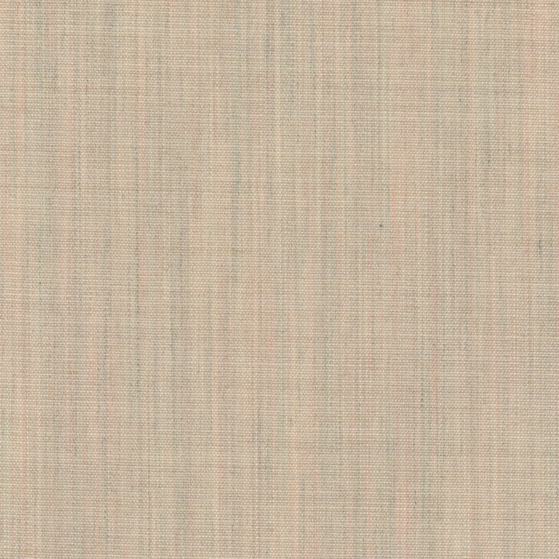 A close-up image showing the texture of a beige woven fabric with subtle pink and blue threads creating a multi-tonal effect.