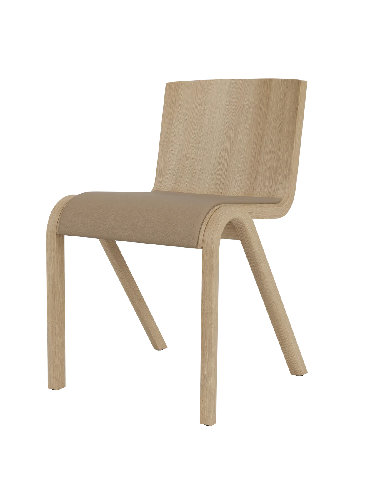 Ready Dining Chair in natural oak with Sierra 1611 upholstered seat, featuring a minimalist cantilevered wood frame.
