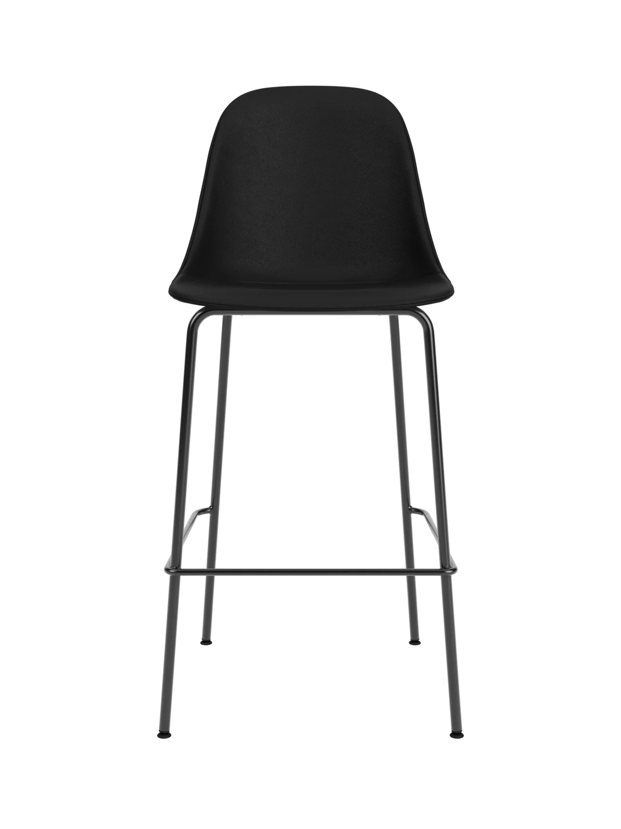 Upholstered Harbour Side Bar Chair in black Sierra 1001 with a slender black powder-coated steel base.