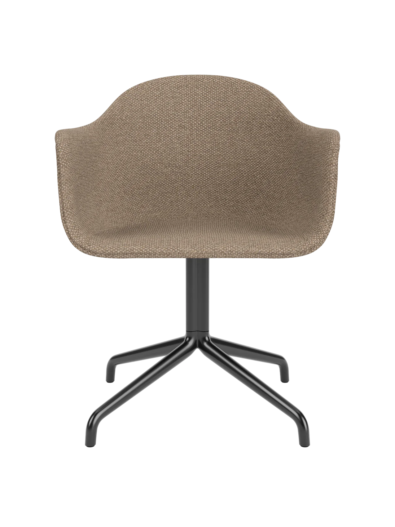 Harbour Dining Chair with textured Logan Flint upholstery and a minimalist black powder-coated star base.