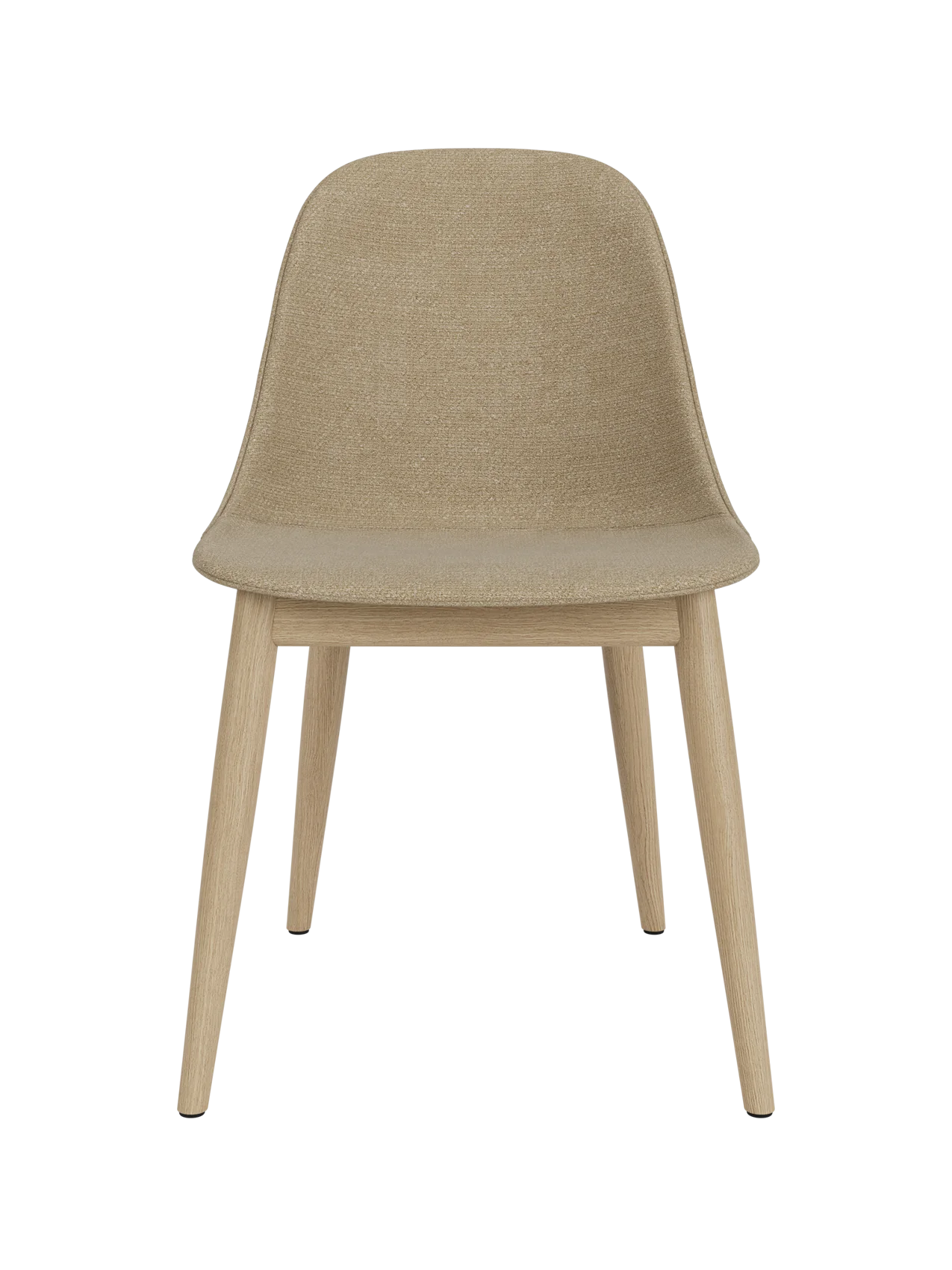 Harbour Side Dining Chair featuring beige Audo Bouclé 02 upholstery and a natural oak wooden base.