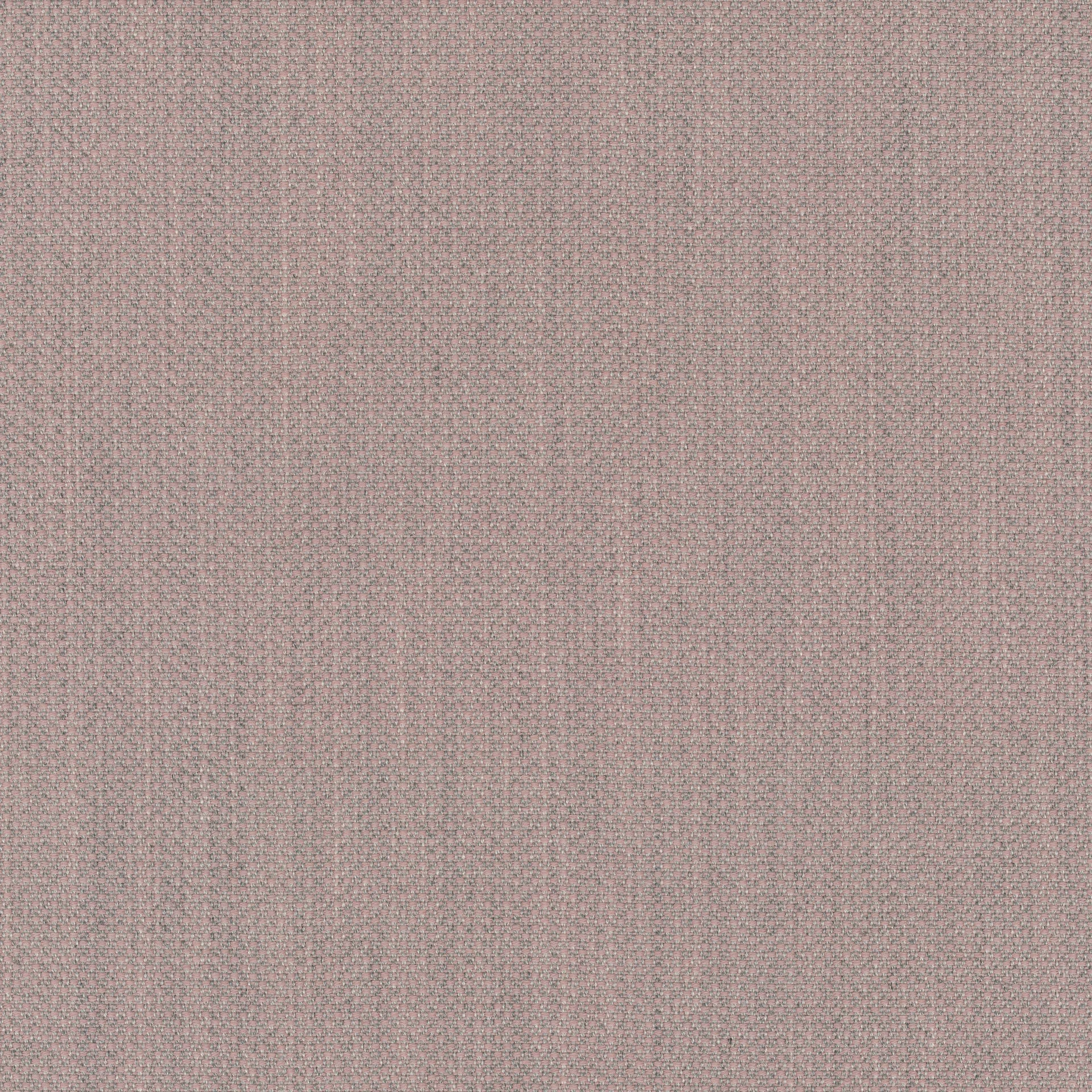 Close-up of woven upholstery fabric in muted pink and light grey with a textured, small-check basketweave pattern