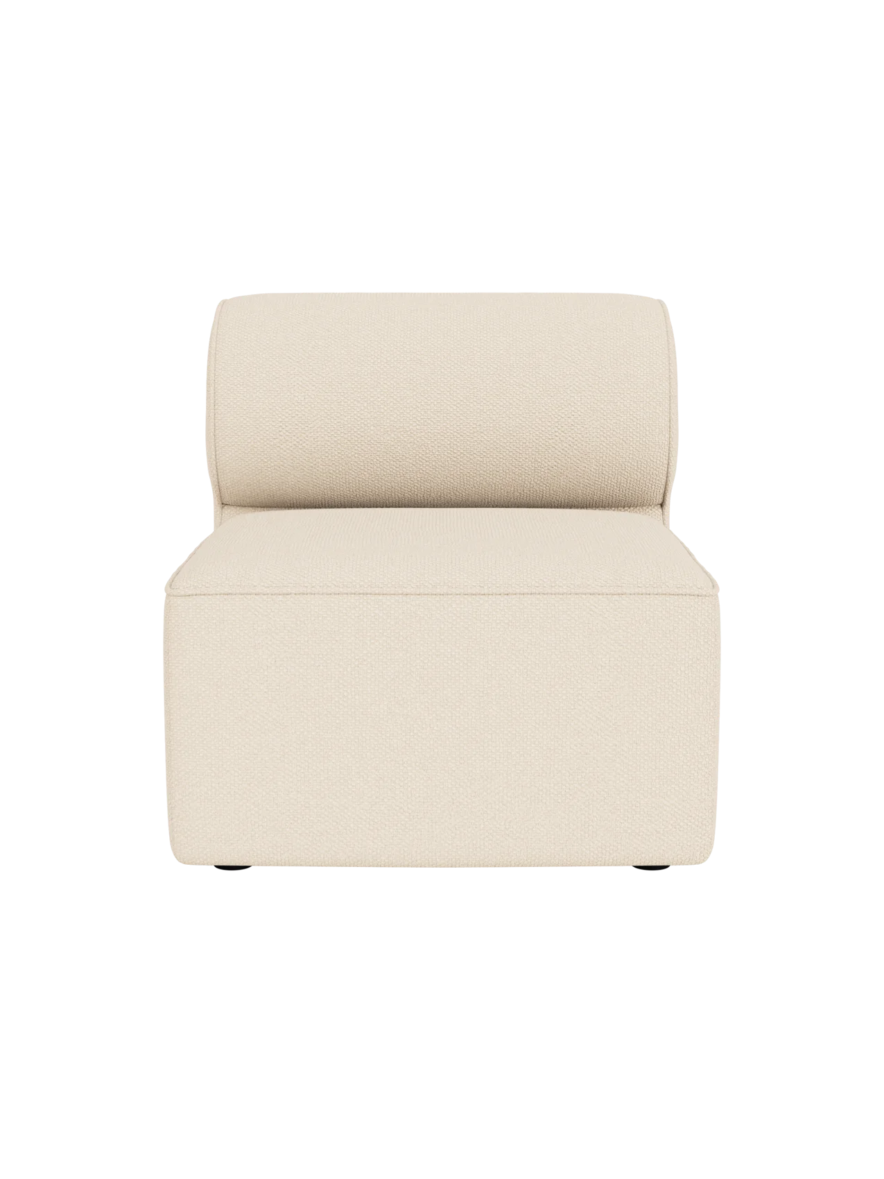 Front view of the Eave Modular Sofa, 86, Open Section, upholstered in a cream-coloured textured fabric called Logan Jasmine.