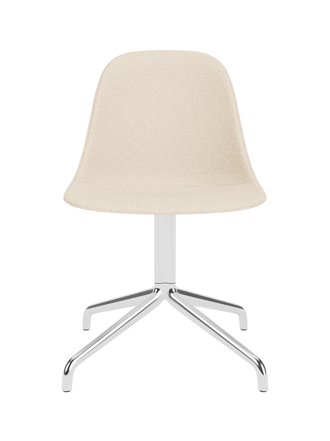 Logan Jasmine upholstered Harbour Side Dining Chair featuring a sleek polished aluminium star base.