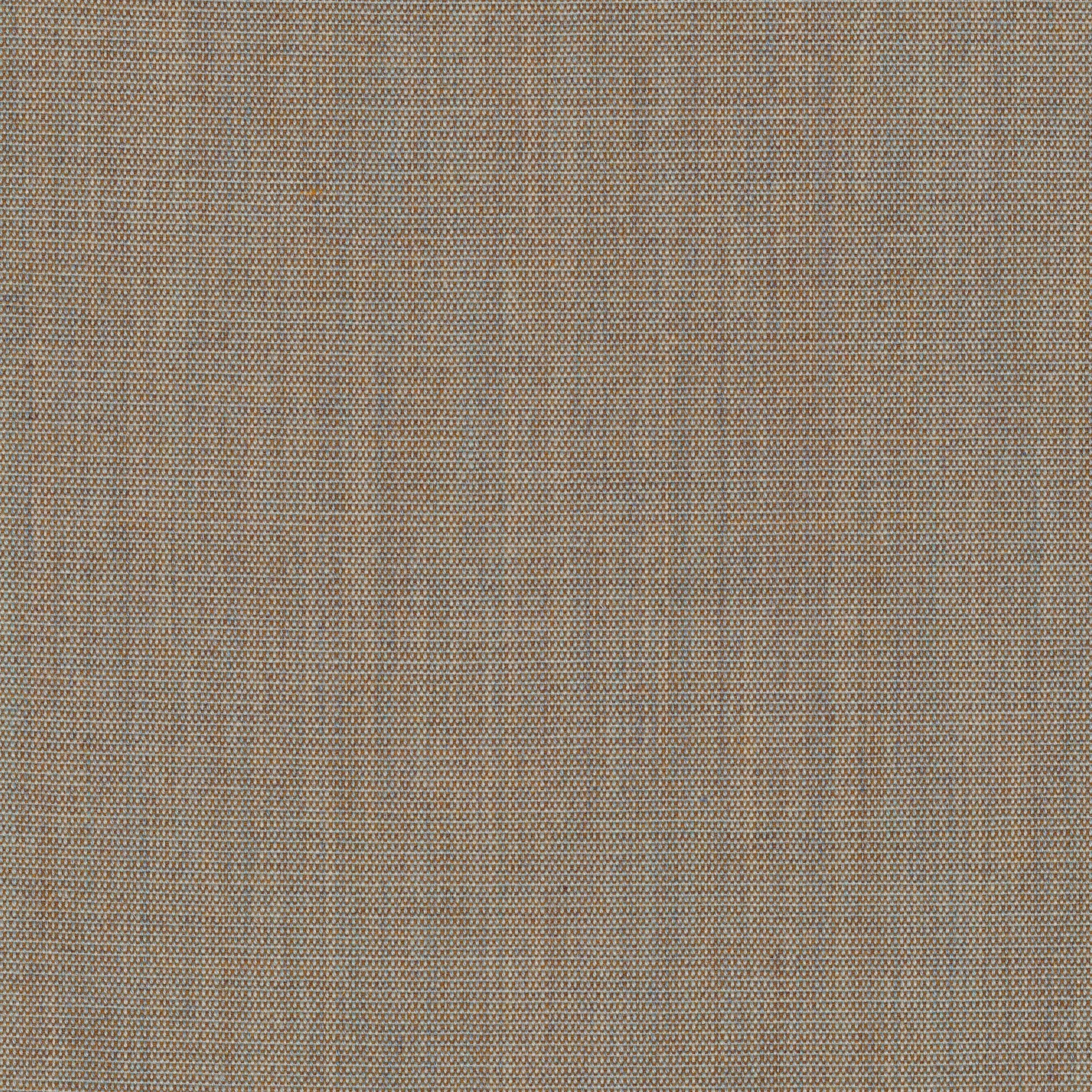 Close-up of woven upholstery fabric in tan and light grey threads with a small basketweave texture