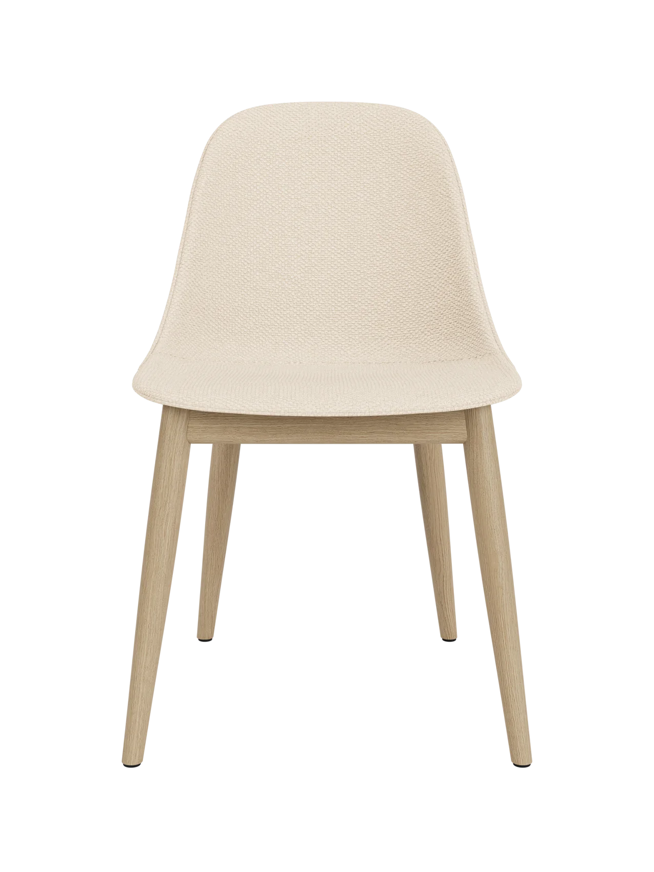 Harbour Side Dining Chair featuring a Logan Jasmine upholstered shell and natural oak wooden legs.