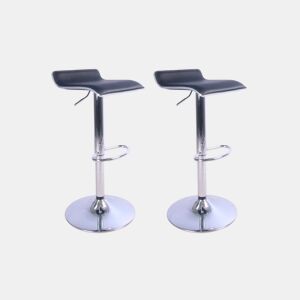 Conjunto de 2 bancos ajustáveis KENY preto da Conforama, fotografia 1