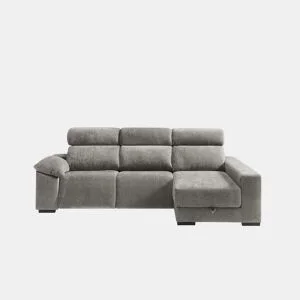 Chaise longue direita com relax elétrico ALL cor vison da Conforama, fotografia 1