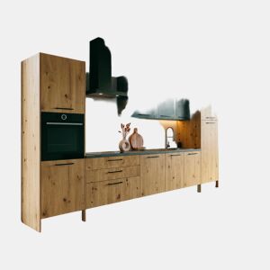 Cozinha ESENCIAL R36 reta 3,68m 16mm carvalho e cinza escuro by Conforama, photo 1