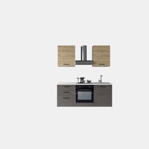 Cozinha com eletrodomésticos GILDA 2.0 180cm direita madeira e cinza escuro by Conforama, photo 1