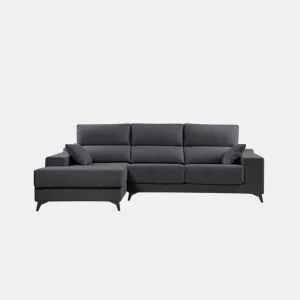 Chaise longue M com arca NOELIA esquerda 4 lugares antracite da Conforama, fotografia 1
