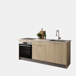 Cozinha ESENCIAL R18 reta 1,8m 16mm madeira natural e cinza by Conforama, photo 1