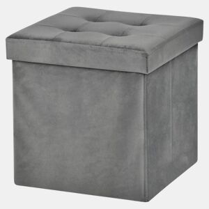 Puff dobrável OTTOMAN 38x38cm cor cinza by Conforama, photo 1