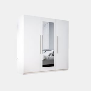 Roupeiro HELEN portas batentes com espelho 180x212cm branco by Conforama, photo 1