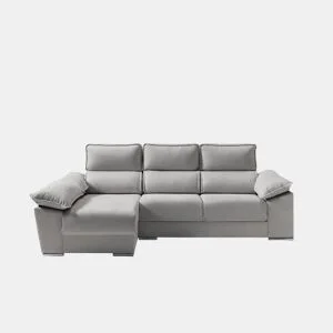 Chaise longue dereita com arca DIWY esquerda 4 lugares cinza da Conforama, fotografia 1