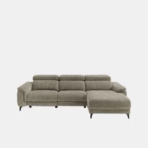 Chaise longue direita relax elétrico EOS cor bege da Conforama, fotografia 1